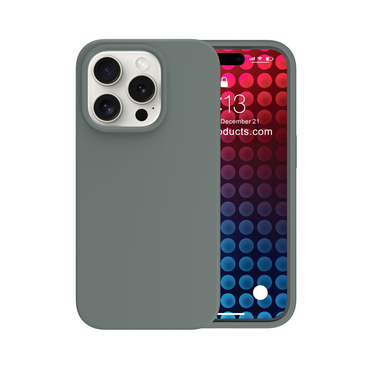 Photos - Case Waloo Products Silicone Cases with MagSafe for Apple iPhone 15 - iPhone 15 Pro / Gray W-11203