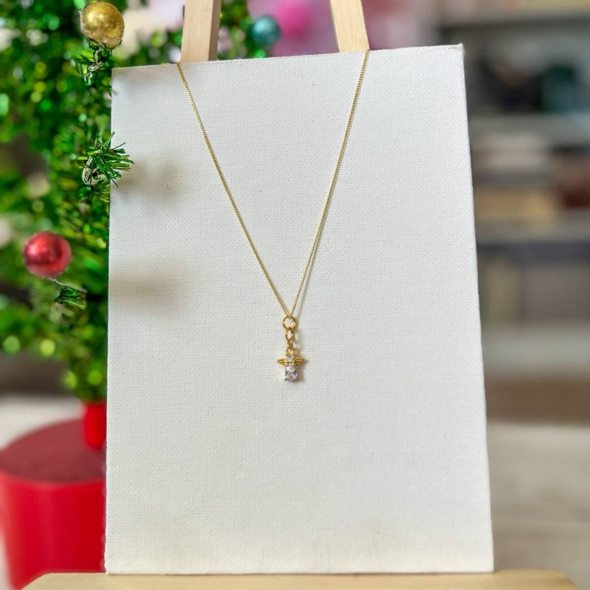 Women's Jolly Jewelry - gold plate sterling angel necklace