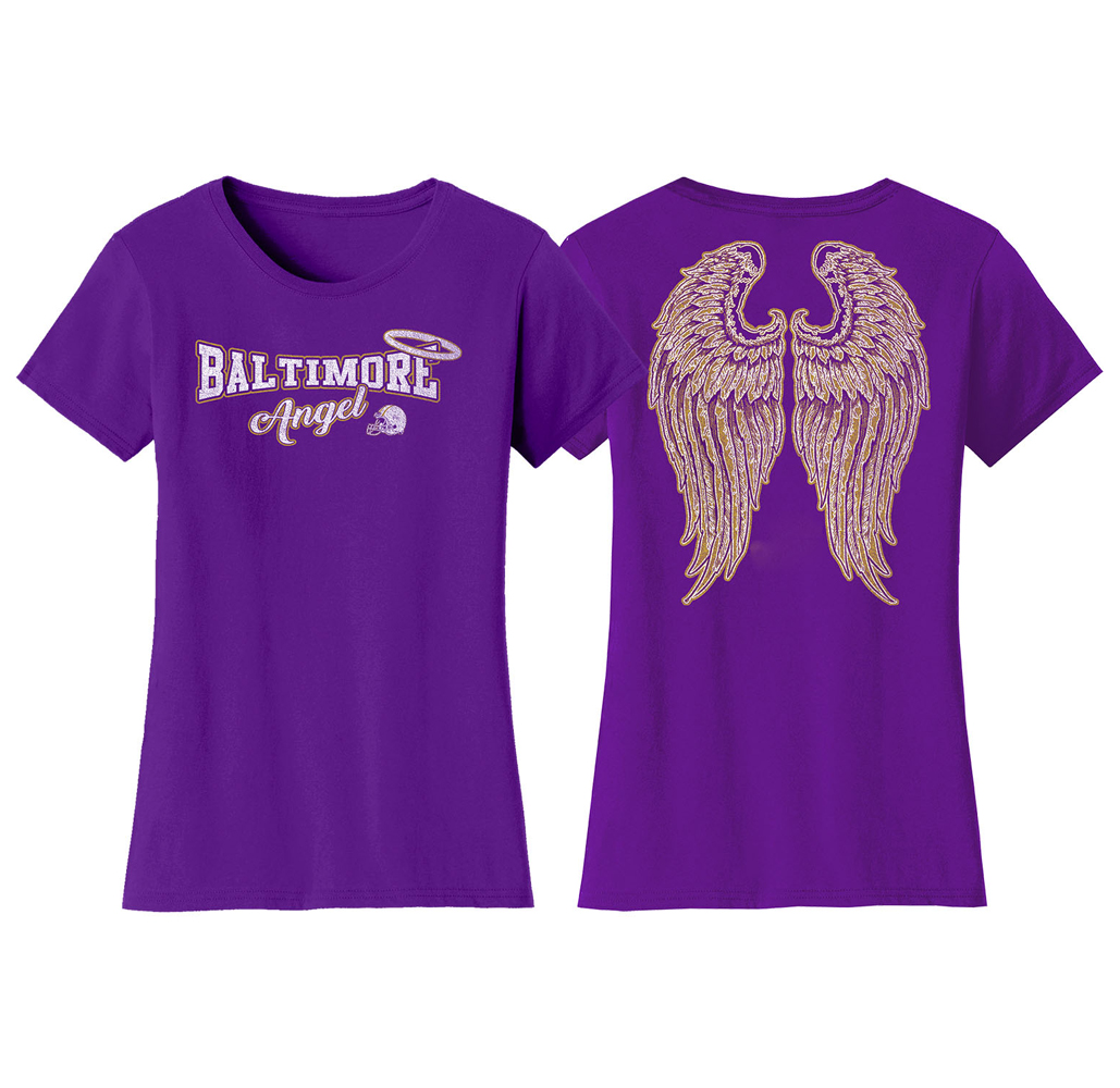 Women's Football Angel T-Shirt - Women's Football Angel T-Shirts (Plus Sizes Available) - New York - Royal Blue / L