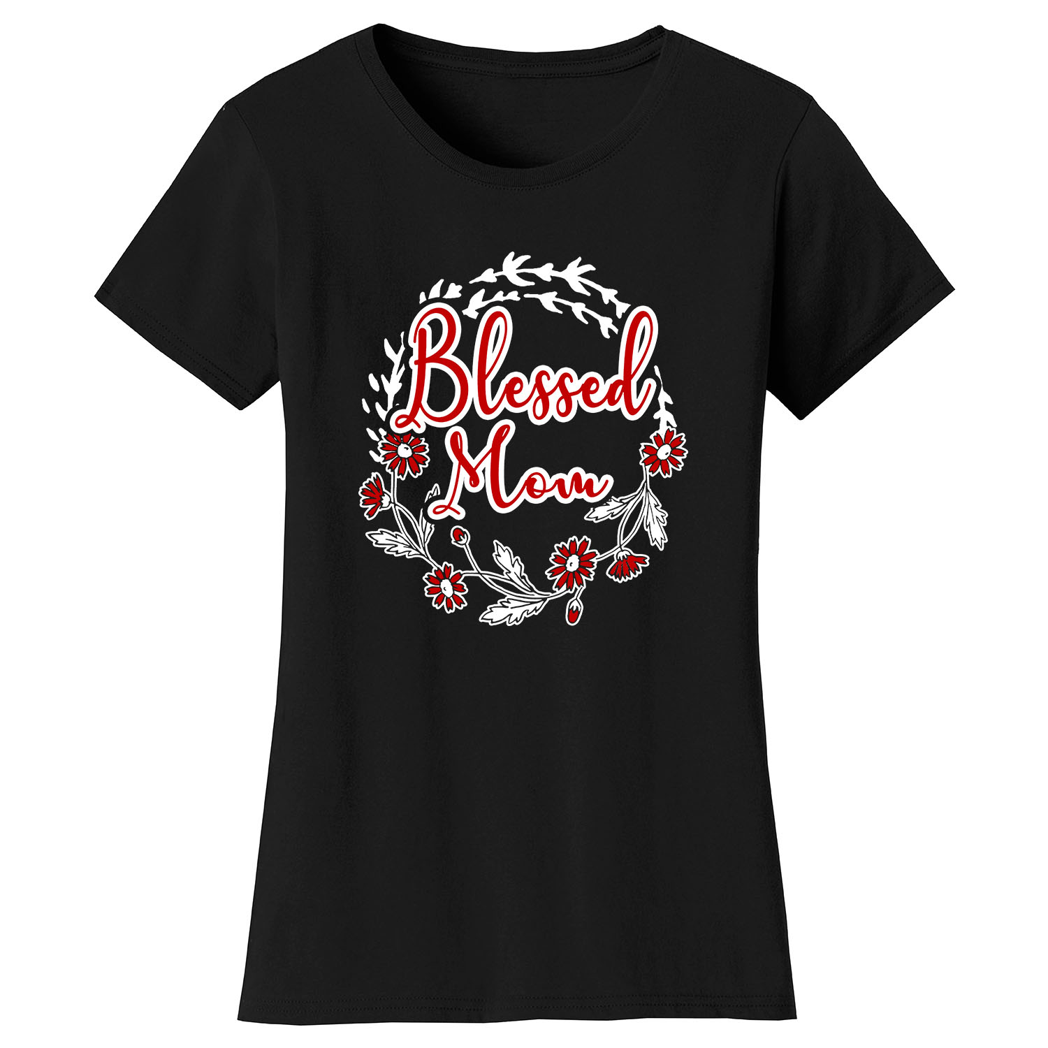 Women's Greatest Blessing T-Shirt - Blessed Mom - Black / 2XL