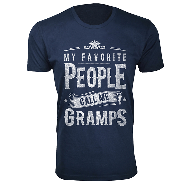 Men’s ""My Favorite People Call Me"" T-Shirt - Gramps - Navy / X-Large