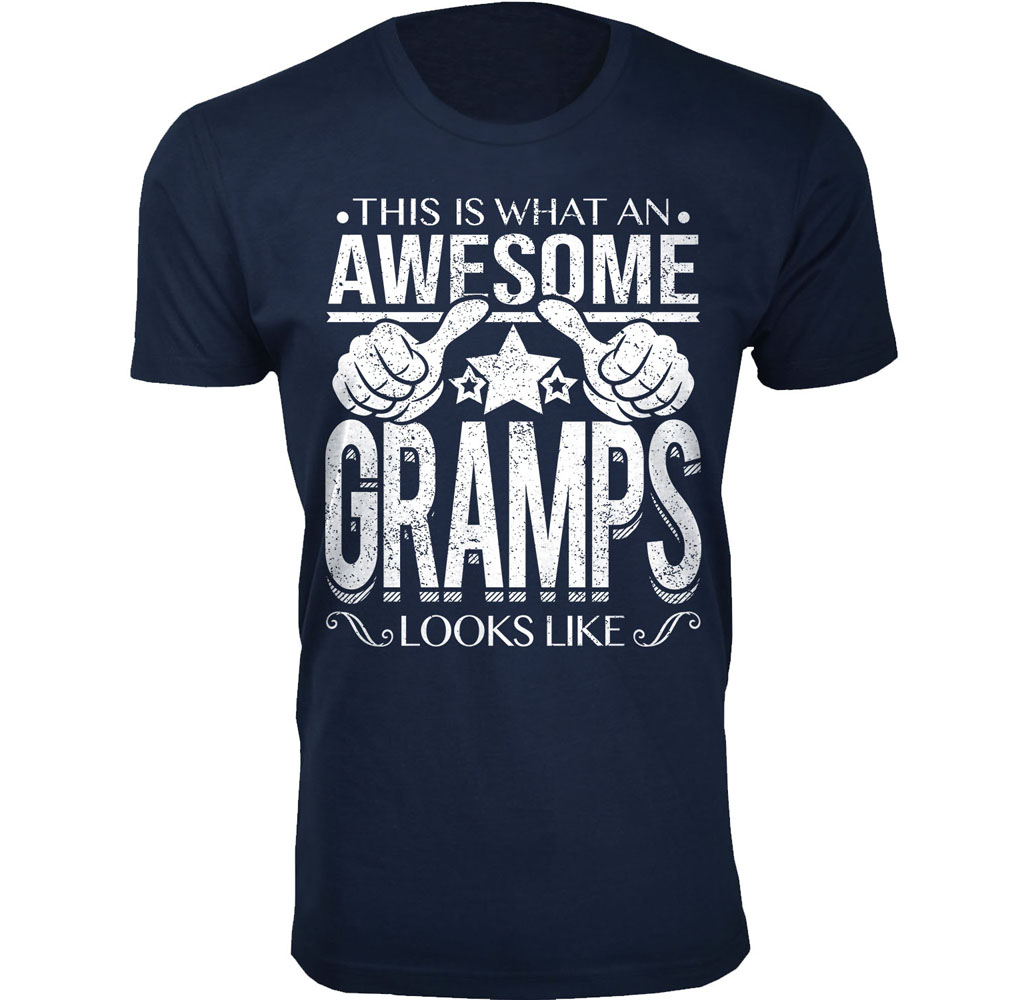 Men’s Awesome Dad and Grandpa T-Shirts - Awesome Dad Grandpa T-Shirts - Awesome GRAMPS Looks Like / Navy / 3XL