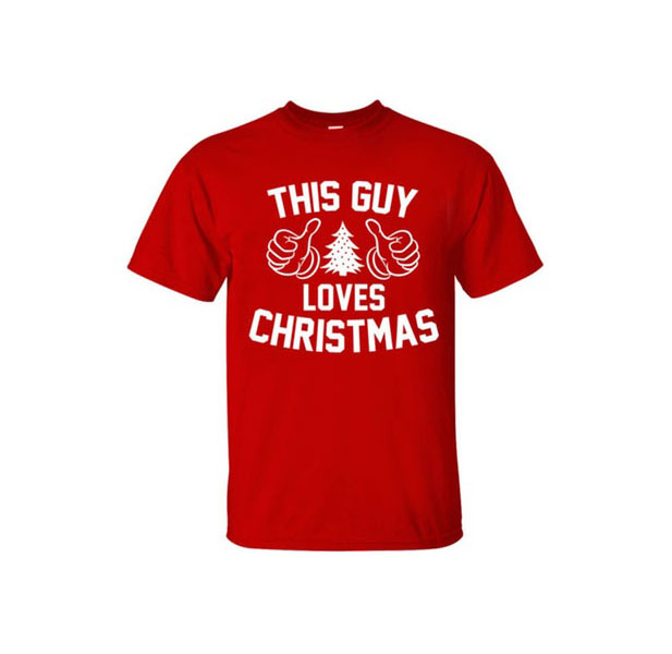 Men's Funny Christmas T-Shirts -  Thumbs / Red / LG