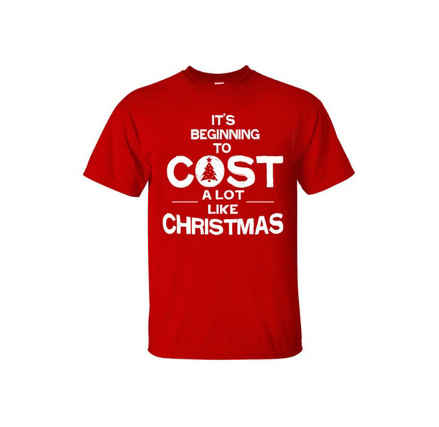 Men's Funny Christmas T-Shirts -  COST / Red / XL