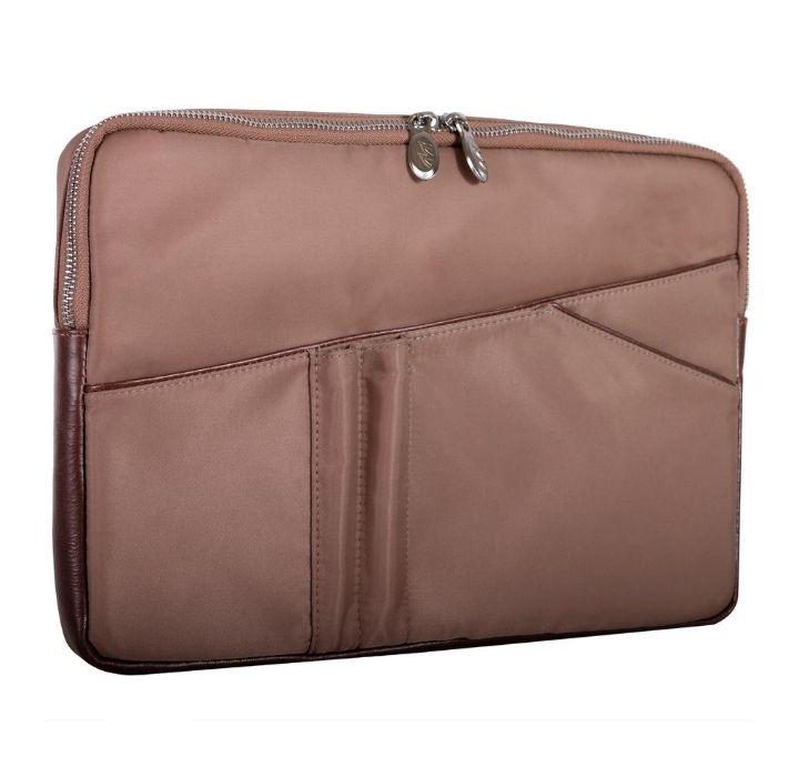 Photos - Business Briefcase McKleinUSA Crescent 14" Nylon Laptop Sleeve with Leather Accents - Khaki 1