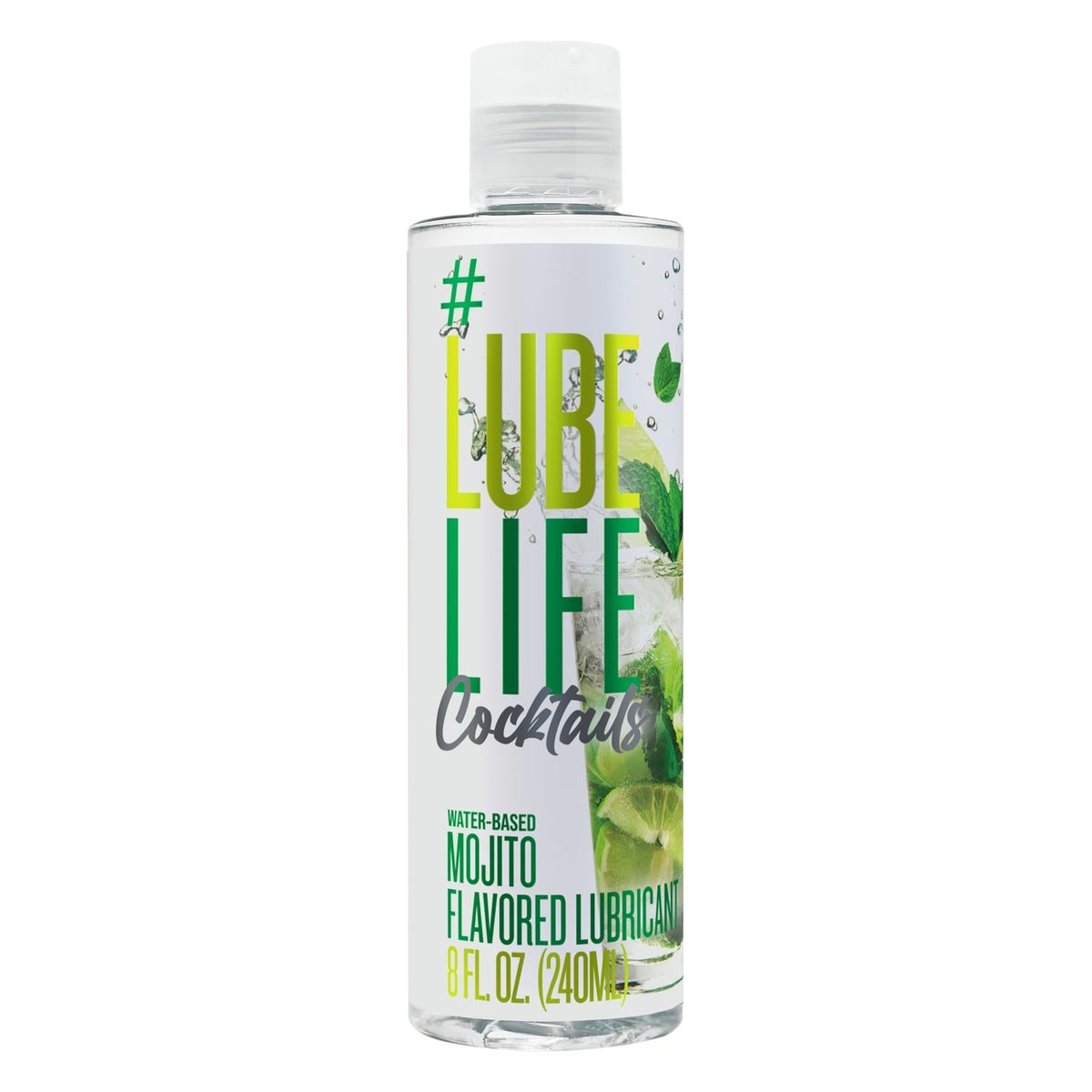 Lube Life® Water-Based Flavored Lubricant, 8 fl. oz. - Mojito Water-Based Lube - 8 fl oz
