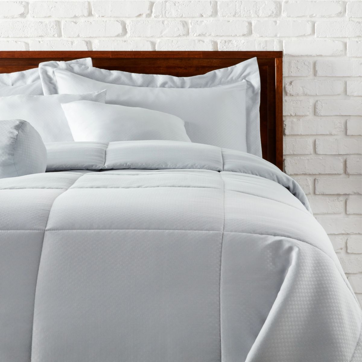Photos - Duvet Private Label 3-Piece  Cover Set - Solid Twin Grey MW001E