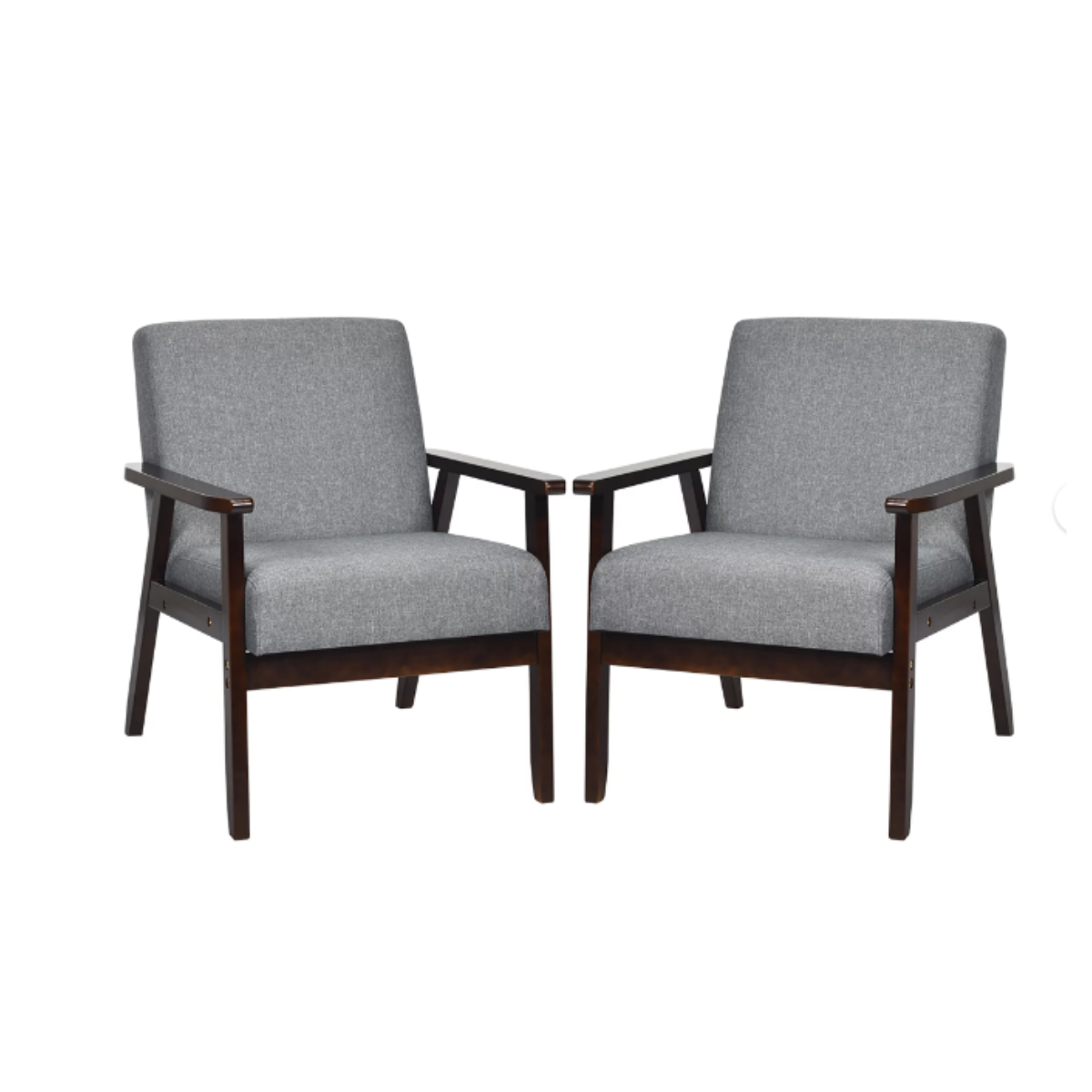 Photos - Chair Costway Fabric Accent Armchairs  - Armchair Dark Grey 2HW65639GR (Set of 2)