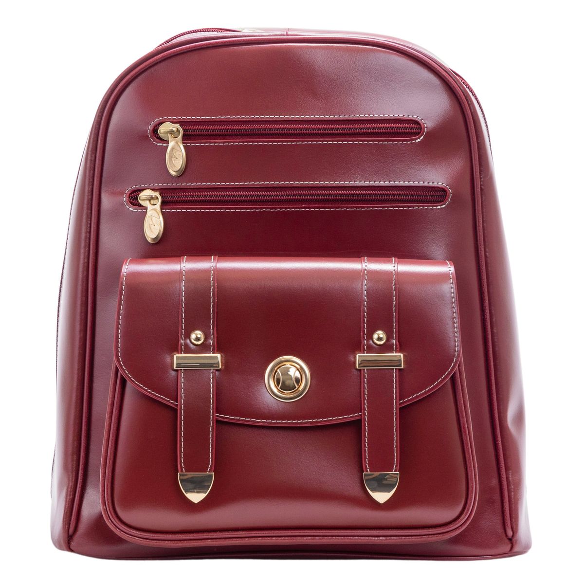 Robbins 11"" Leather Business Laptop Tablet Backpack - Red