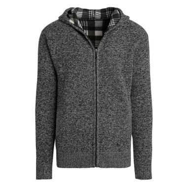 Men's Casual Fleece Lined Sweater Jacket with Hoodie