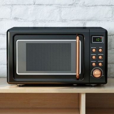 Photos - Microwave Costway Black & Rose Gold Retro Countertop  Oven EP23853GD 