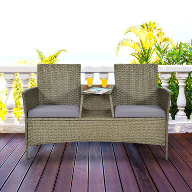 Photos - Garden Furniture Goplus 2-Person Patio Rattan Conversation Furniture Set HW66508