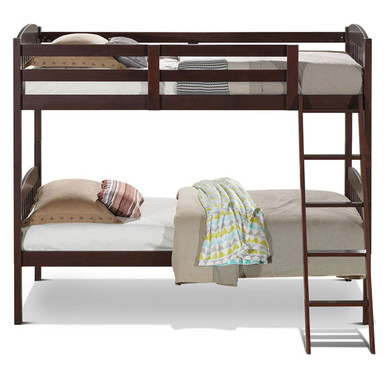 Photos - Bed Frame Costway Goplus Solid Hardwood Twin Bunk Beds with Ladder HW58907+ 