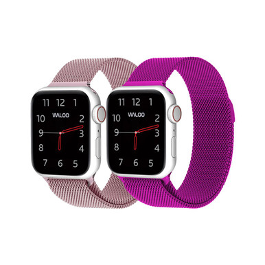 Photos - Other for Mobile Waloo Waloo® Milanese Watch Band for Apple Watch Series 1-7  - 38/(2-Pack)