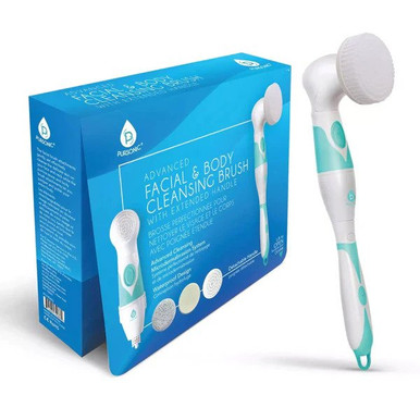 Advanced Facial & Body Cleansing Brush with Extended Handle by Pursonic®