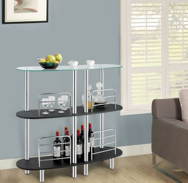 Photos - Dining Table Costway Tempered Glass Top Bar Table HW63094 