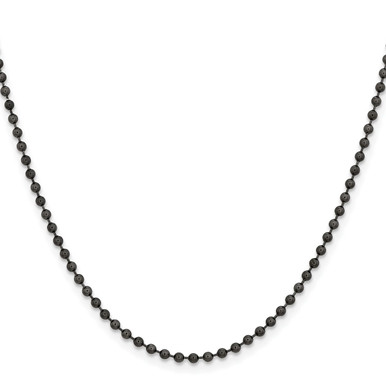 Photos - Pendant / Choker Necklace Private Label Stainless Steel Antiqued 2.4mm Beaded Ball Chain - 24-inch S