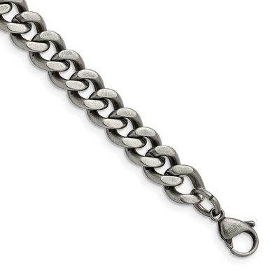 Photos - Bracelet Private Label Oxidized 8.5-inch Stainless Steel Curb Chain  SRN161