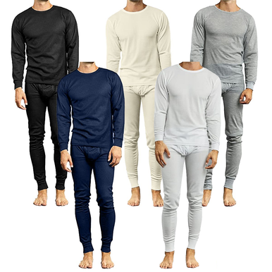 Men's Base Layer Top & Bottom Thermal Set (3-Pack)