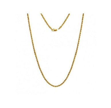 Photos - Pendant / Choker Necklace Private Label 14k Solid Gold Diamond Cut Rope Chain Necklace - 16'' 14KRP0