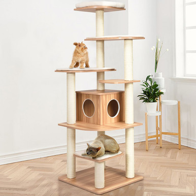 Photos - Cat Toy Goplus Costway 69" Modern Cat Tower with Removable Platforms PS7373