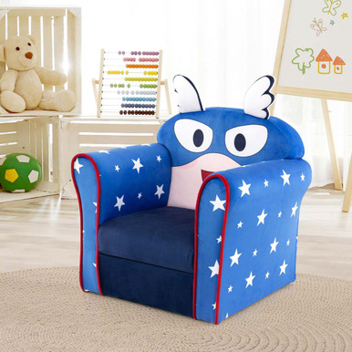 Photos - Chair Costway Wooden Frame Upholstered Toddler  HY10204BL 