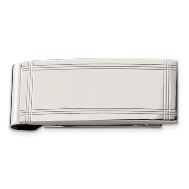 Photos - Wallet Private Label Stainless Steel Polished and Grooved Money Clip SRM161