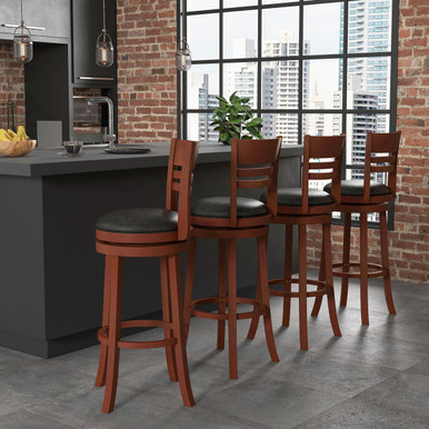 Photos - Chair Goplus Costway Swivel Bar Height Stools with Backrests  2JV10917(Set of 4)