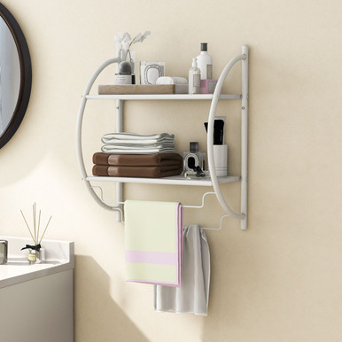 Photos - Washbasin cabinet Costway Wall Mounted 2-Tier Bathroom Shelf HW54056 