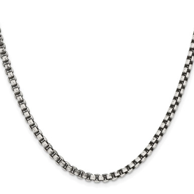 Photos - Pendant / Choker Necklace Private Label Stainless Steel 3.9mm Rounded Box Chain - 22" SRN1893-22