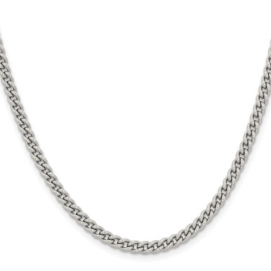 Photos - Pendant / Choker Necklace Private Label Stainless Steel Polished 4mm Round Curb Chain - 22" SRN686-2