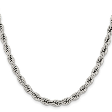 Photos - Pendant / Choker Necklace Private Label Stainless Steel Polished 6mm Rope Chain - Stainless Steel Po