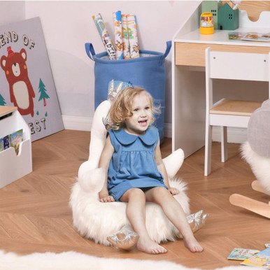 Photos - Kids Furniture Private Label Kids' Swan Stuffed Animal Lounge Chair 310-047