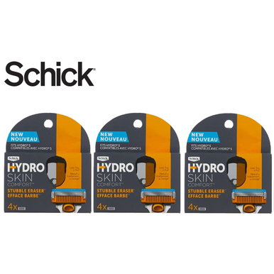 Photos - Razor / Razor Blade Schick Schick® Hydro Skin Comfort Stubble Eraser Razor Refill, 4 ct. (3-Pa