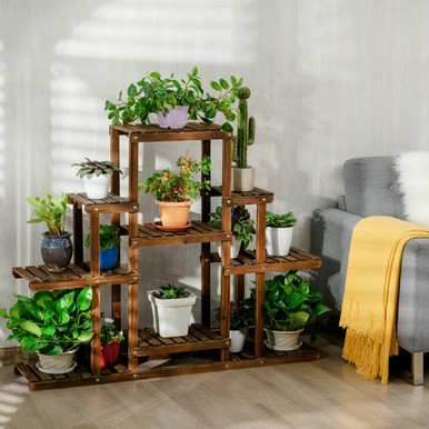 Photos - Plant Stand Goplus Goplus 6-Tier Flower Wood  Display Rack GT3574