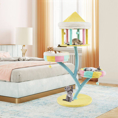 Photos - Bed & Furniture Costway Multi-Layer Cat Tree with 2 Removable Perches HCST02176 