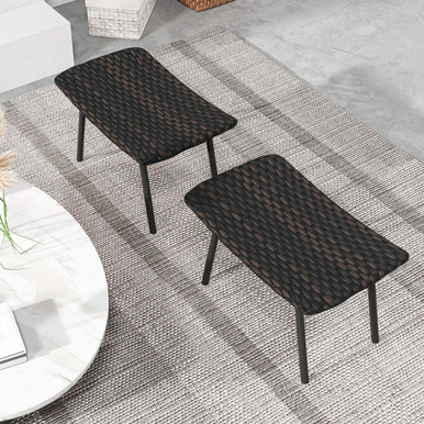 Photos - Pouffe / Bench Goplus All-Weather Outdoor Ottoman Footrests  HCST02326 (Set of 2)