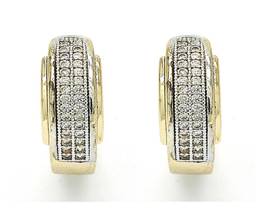 Photos - Earrings RM Jewels Gold Plated 2-Tone Diamond Accent  ER06