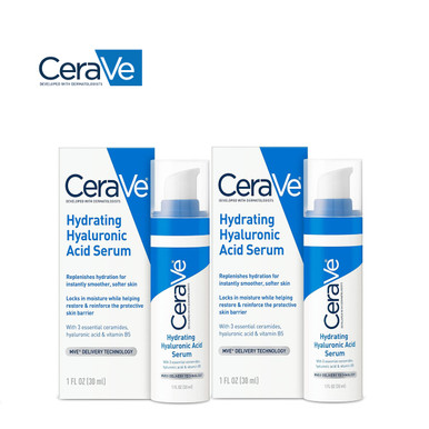 CeraVe Hydrating Hyaluronic Acid Serum, 1 fl. oz. (2-Pack)