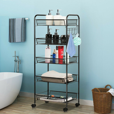 5-Tier Mesh Rolling Storage Utility Cart