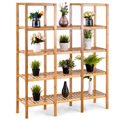 Photos - Wall Shelf Goplus Multifunctional 5-Tier Bamboo Display Shelf HW57411