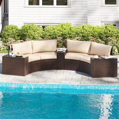 Photos - Garden Furniture Costway 5-Piece Patio Furniture Set with Side Tables HCST07879 