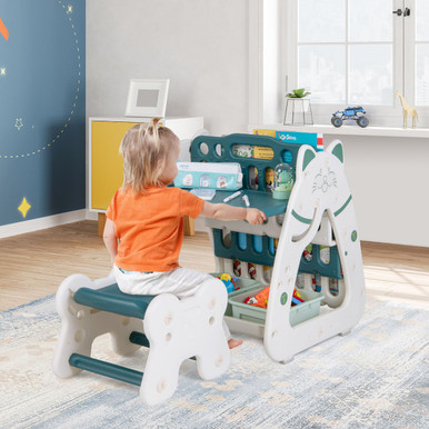 Photos - Kids Furniture Costway 3-in-1 Kids' Art Easel with Stool TP10058GN 