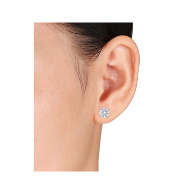 Photos - Earrings Gem & Harmony 4.00 Carat  Synthetic Moissanite Stud  in 14K White Gold 01DLG1004840MOIW(ctw)