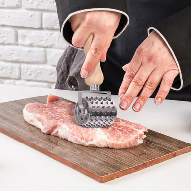 Photos - Spatula / Slotted Spoon / Tongs Jim Beam Jim Beam Stainless Steel Rolling Meat Tenderizer JB0150