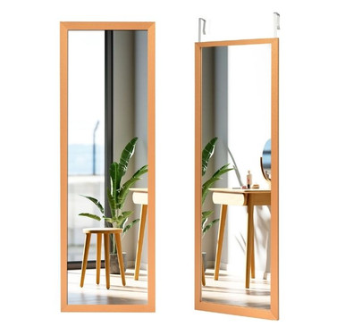 Photos - Wall Mirror Costway Full Length Wood Door Hanging or Wall Mounted Mirror - Gold HW6633 
