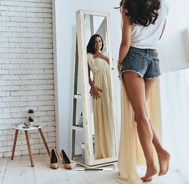 2-in-1 Lockable Mirrored 360° Rotating Jewelry Armoire