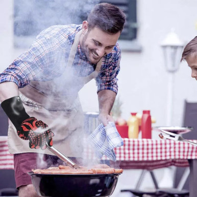 Photos - BBQ Accessory Renewgoo Heat-Resistant Gloves and Instant-Read Thermometer BBQ Bundle REN