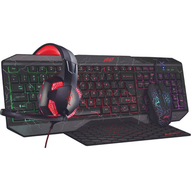 Photos - Console Accessory Packard Bell Ruckus 4-in-1 Pro Gaming Kit with Headphones, Keyboard, Mouse 