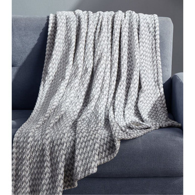 Photos - Duvet Perry Ellis ® Portfolio Gray Enzo Chevron Jacquard King Blanket 